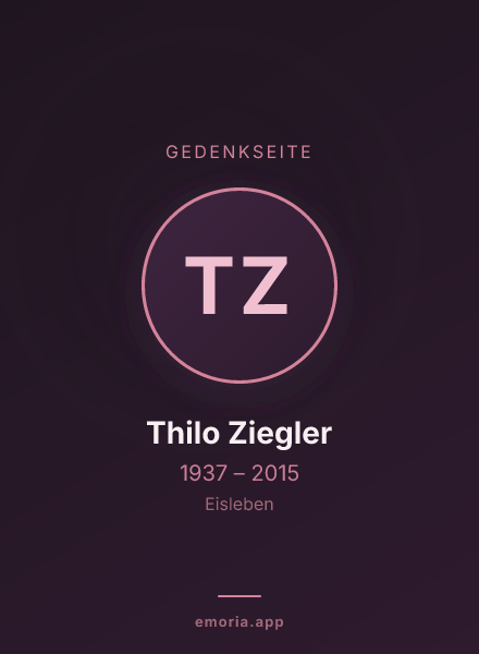 Gedenkportrait von Thilo Ziegler
