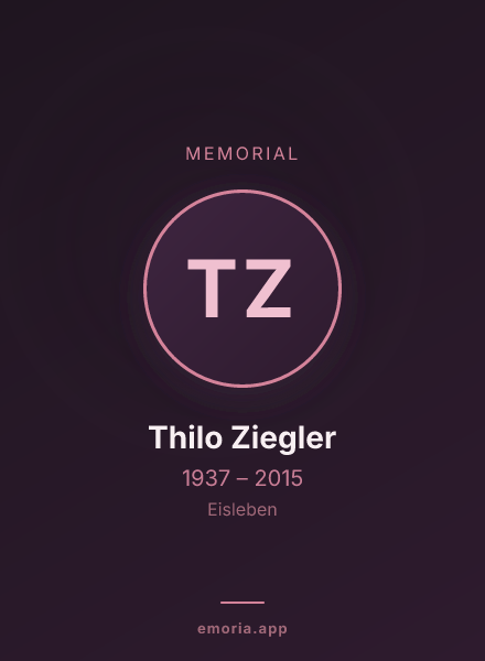 Memorial portrait of Thilo Ziegler