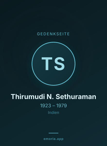 Gedenkportrait von Thirumudi N. Sethuraman