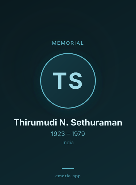 Memorial portrait of Thirumudi N. Sethuraman