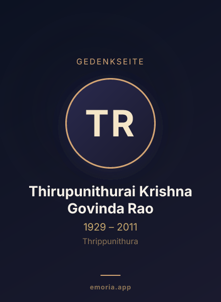 Gedenkportrait von Thirupunithurai Krishna Govinda Rao