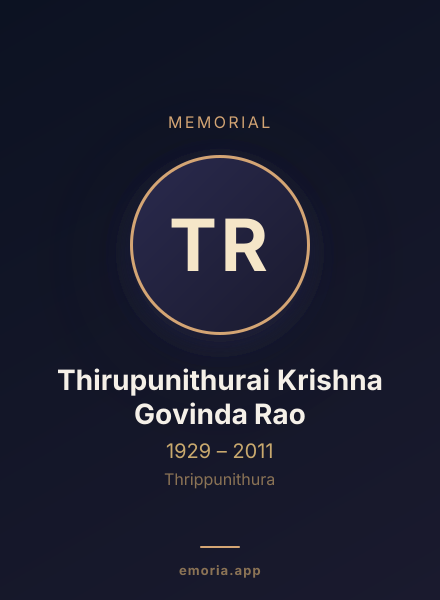 Memorial portrait of Thirupunithurai Krishna Govinda Rao