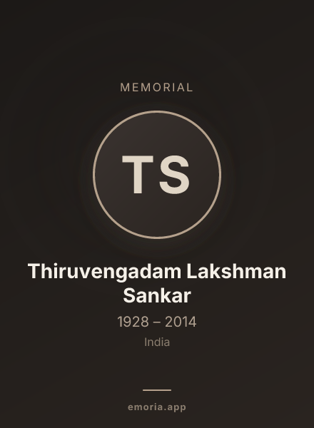 Memorial portrait of Thiruvengadam Lakshman Sankar