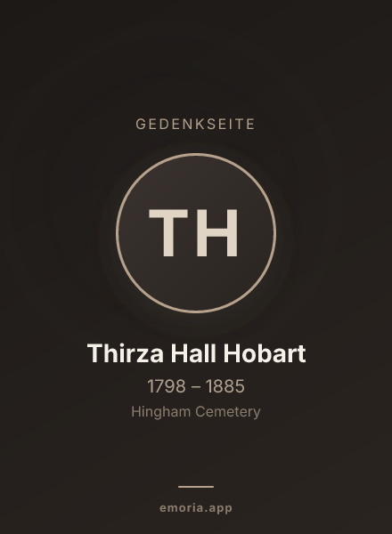 Gedenkportrait von Thirza Hall Hobart