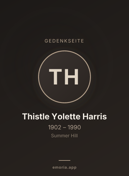Gedenkportrait von Thistle Yolette Harris