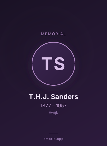 Memorial portrait of T.H.J. Sanders