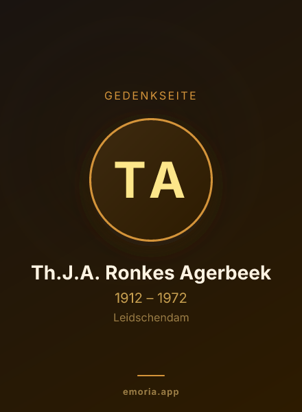 Gedenkportrait von Th.J.A. Ronkes Agerbeek