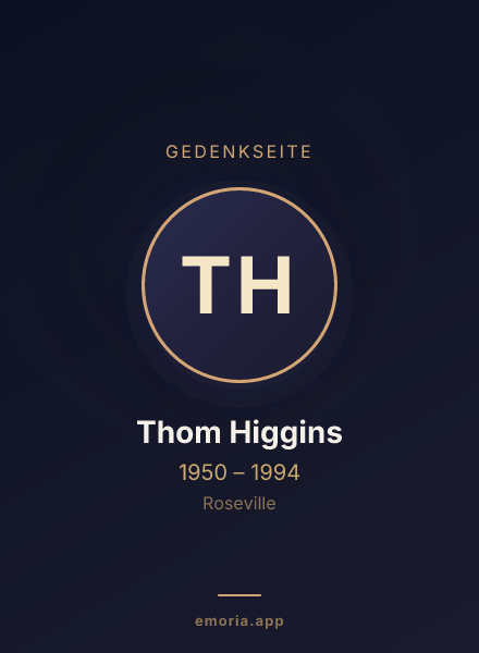 Gedenkportrait von Thom Higgins