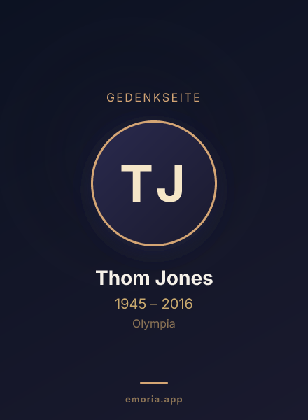 Gedenkportrait von Thom Jones