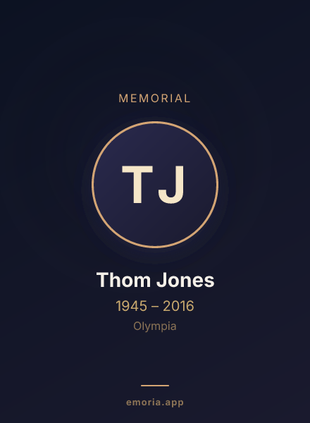 Memorial portrait of Thom Jones