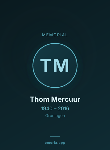 Memorial portrait of Thom Mercuur