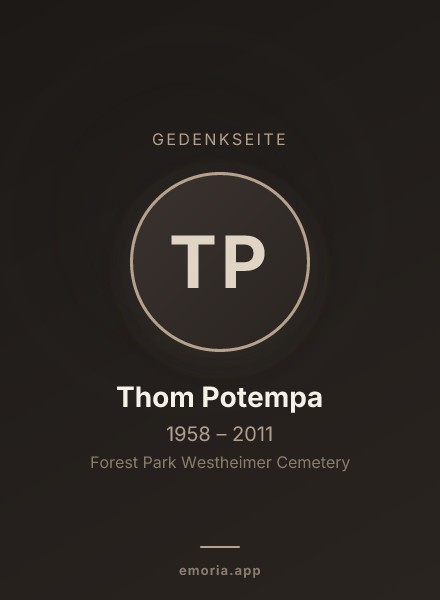 Gedenkportrait von Thom Potempa