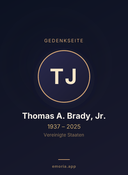 Gedenkportrait von Thomas A. Brady, Jr.