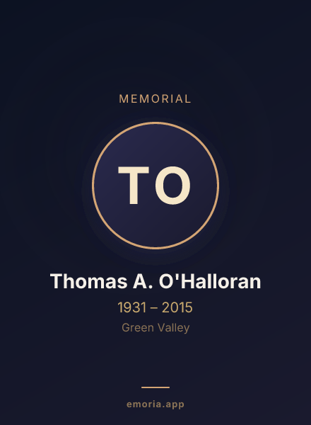 Memorial portrait of Thomas A. O'Halloran