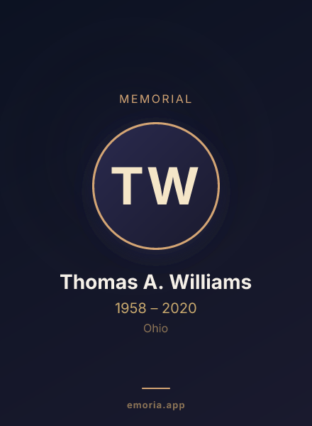 Memorial portrait of Thomas A. Williams