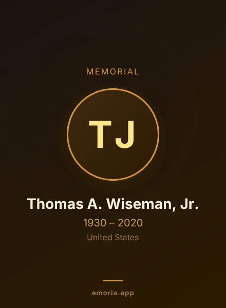 Memorial portrait of Thomas A. Wiseman, Jr.
