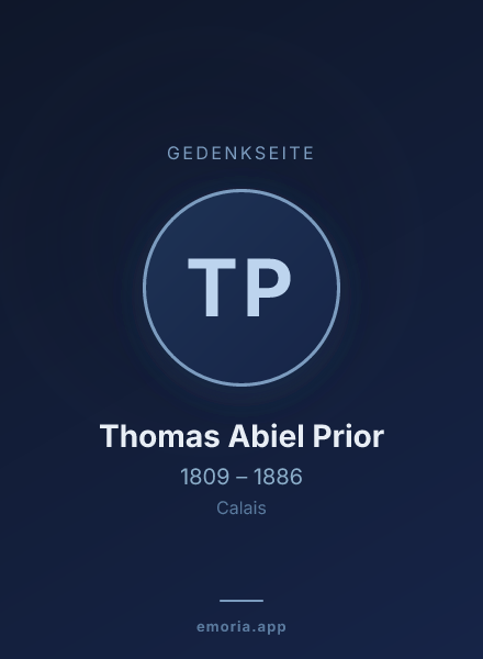 Gedenkportrait von Thomas Abiel Prior
