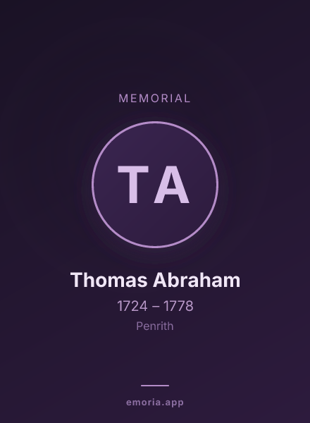 Memorial portrait of Thomas Abraham