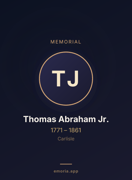 Memorial portrait of Thomas Abraham Jr.