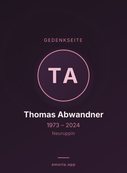 Gedenkportrait von Thomas Abwandner