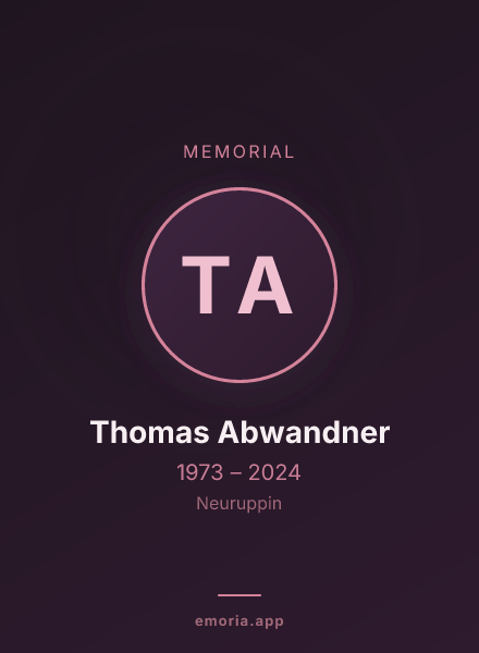 Memorial portrait of Thomas Abwandner