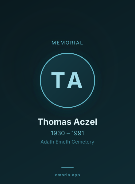 Memorial portrait of Thomas Aczel