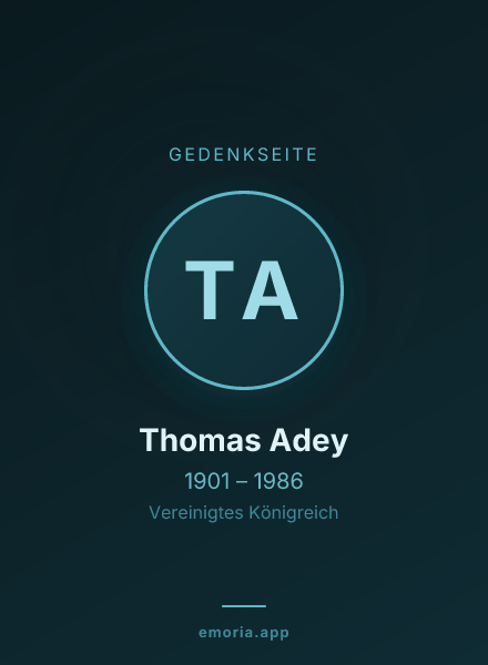 Gedenkportrait von Thomas Adey