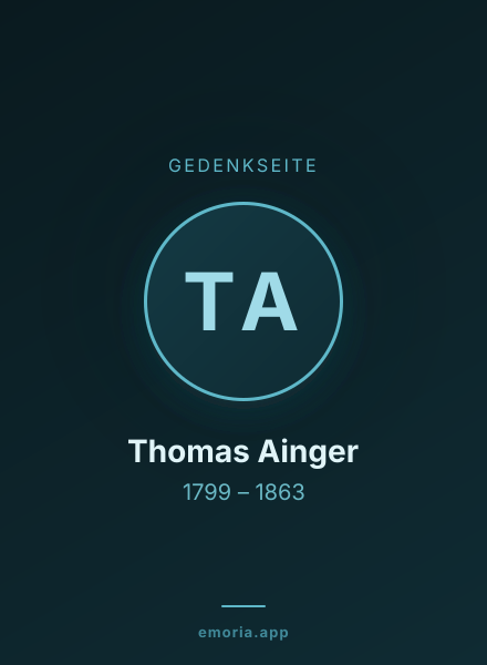 Gedenkportrait von Thomas Ainger