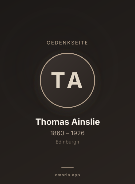 Gedenkportrait von Thomas Ainslie
