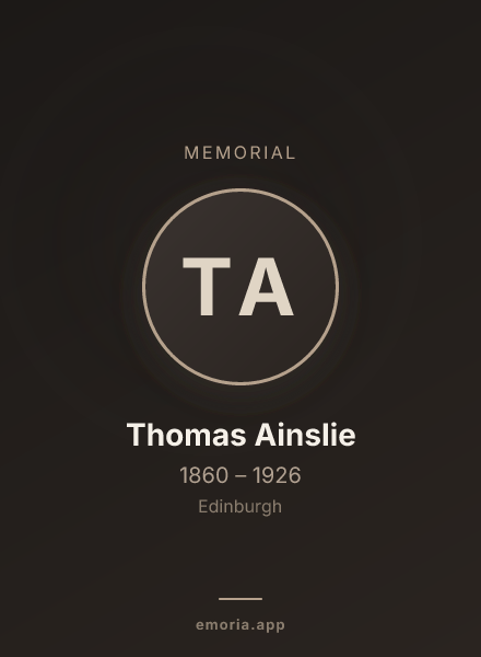 Memorial portrait of Thomas Ainslie