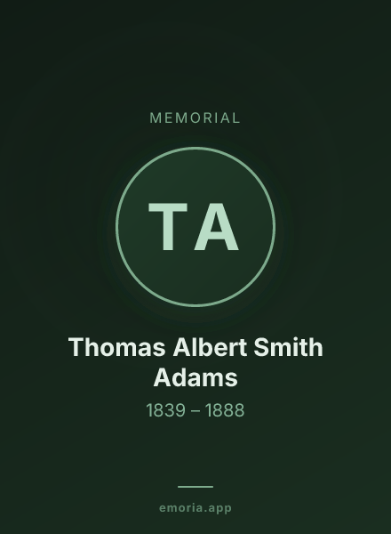 Memorial portrait of Thomas Albert Smith Adams