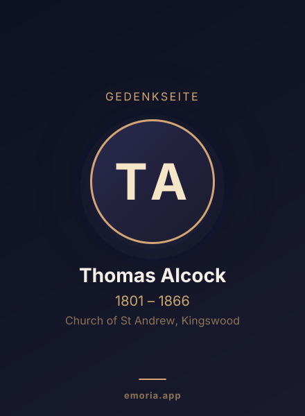 Gedenkportrait von Thomas Alcock