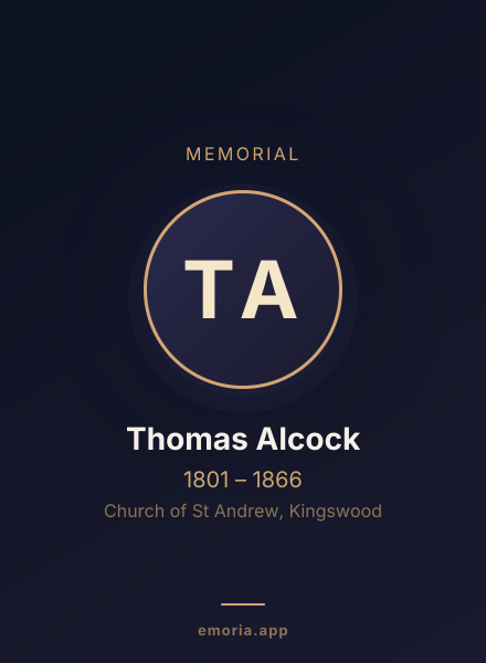 Memorial portrait of Thomas Alcock