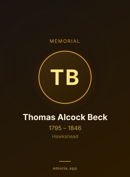 Memorial portrait of Thomas Alcock Beck