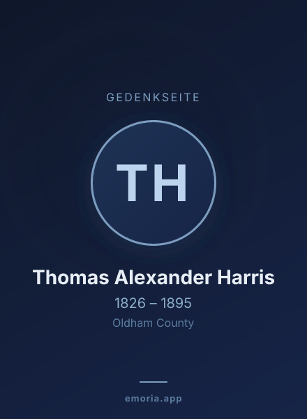 Gedenkportrait von Thomas Alexander Harris