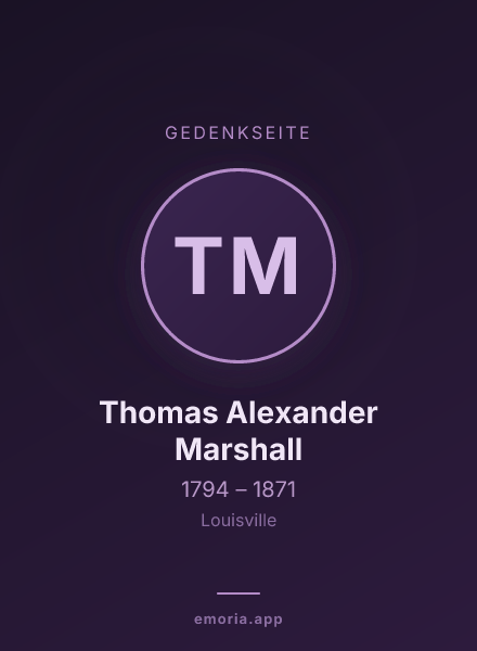 Gedenkportrait von Thomas Alexander Marshall
