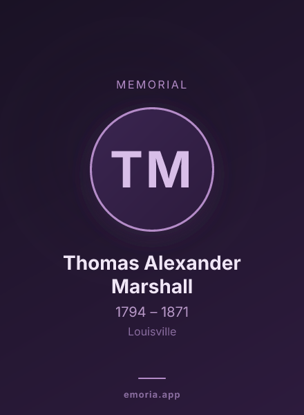 Memorial portrait of Thomas Alexander Marshall