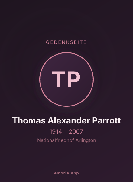 Gedenkportrait von Thomas Alexander Parrott