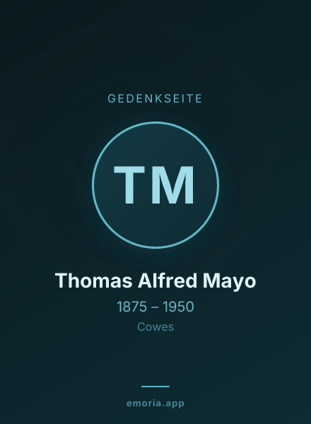 Gedenkportrait von Thomas Alfred Mayo