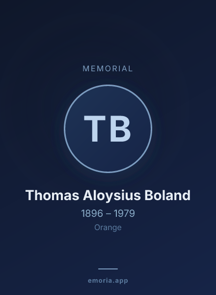 Memorial portrait of Thomas Aloysius Boland