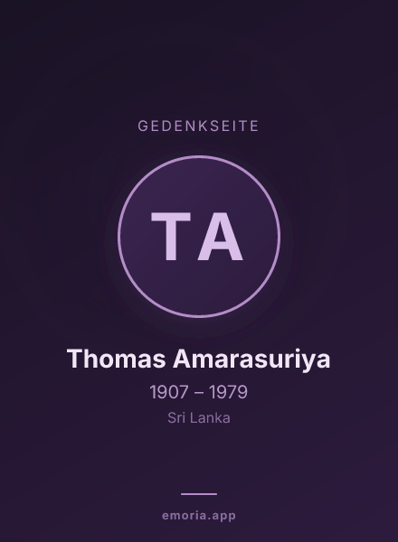 Gedenkportrait von Thomas Amarasuriya