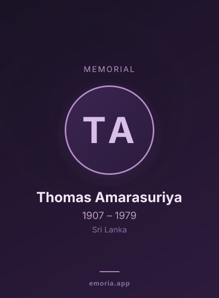 Memorial portrait of Thomas Amarasuriya