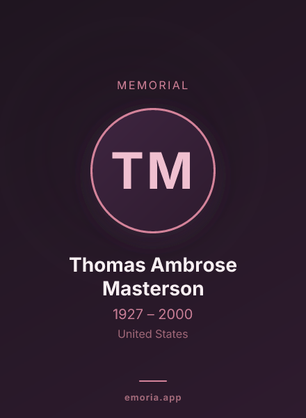 Memorial portrait of Thomas Ambrose Masterson