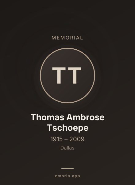 Memorial portrait of Thomas Ambrose Tschoepe