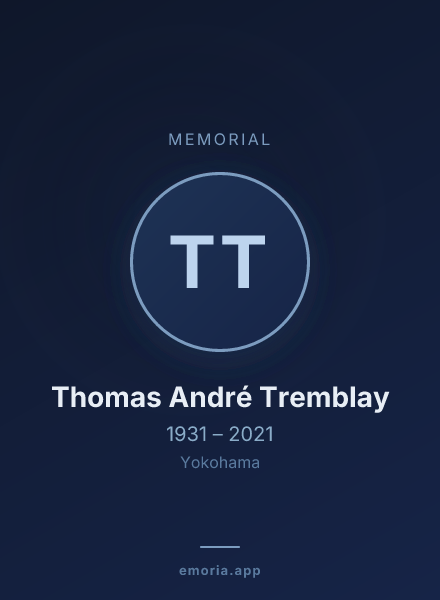 Memorial portrait of Thomas André Tremblay