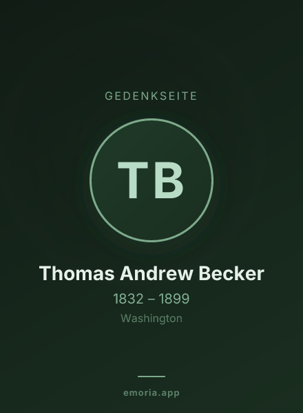 Gedenkportrait von Thomas Andrew Becker