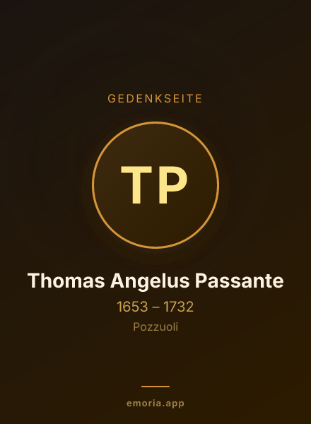 Gedenkportrait von Thomas Angelus Passante