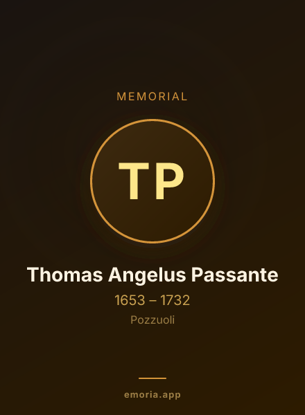 Memorial portrait of Thomas Angelus Passante
