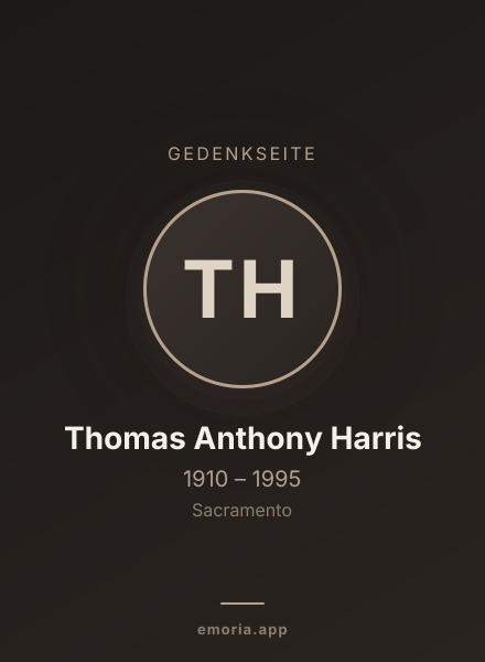Gedenkportrait von Thomas Anthony Harris