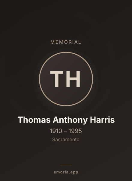 Memorial portrait of Thomas Anthony Harris